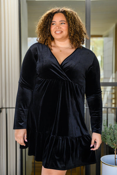 black velvet dress plus size Velvet V-Neck Dress in Black – Daughter & Inti Boutique