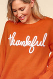 Thankful Metallic Glitter Embroidered Sweater