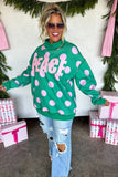 PREORDER - 3 colors: PEACE & POLKA DOT MOCK NECK PULLOVER