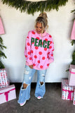 PREORDER - 3 colors: PEACE & POLKA DOT MOCK NECK PULLOVER