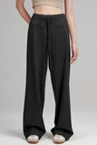 Joey Drawstring Wide Leg Pants in Grey & Black