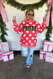 PREORDER - 3 colors: PEACE & POLKA DOT MOCK NECK PULLOVER