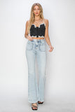 Fiona High Rise Front Patch Pocket Flare Jeans