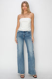 Nicole High Waist Distressed Wide Leg Jeans