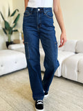 LEILA HIGH RISE CARGO STRAIGHT JEANS