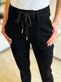 CARMEN DOUBLE CUFF JOGGERS IN BLACK