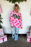 PREORDER - 3 colors: PEACE & POLKA DOT MOCK NECK PULLOVER