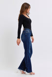 JACQUELINE MID RISE FRAYED HEM STRAIGHT LEG JEANS