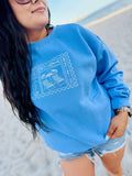 EMBROIDERED YOU + ME + THE SEA SWEATSHIRT