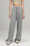 Joey Drawstring Wide Leg Pants in Grey & Black