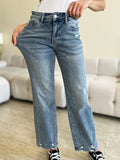 Kamila High Waist Distressed Straight Jeans