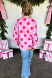 PREORDER - 3 colors: PEACE & POLKA DOT MOCK NECK PULLOVER