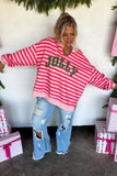 PREORDER - 3 designs: JOLLY & MERRY OVERSIZED PULLOVER