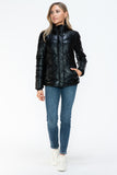 Carson Zip Up Puffer Jacket in Black