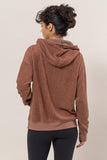 Brushed Long Sleeve Hoodie with Kangaroo Pocket in Chesnut