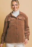 Owen Corduroy Sherpa Lined Jacket in Cocoa