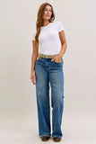 Andrea Straight Jeans with Corduroy Waist