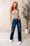 LEILA HIGH RISE CARGO STRAIGHT JEANS