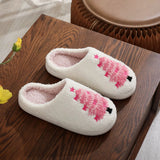 Pink Christmas Tree Slippers