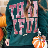 (YOUTH) Thankful Glitter Sweatshirt