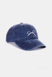 Bow Embroidered Washed Hats