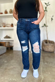 Montana High Rise Rigid Magic Distressed Straight Jeans