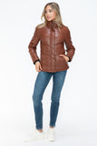 Carson Zip Up Puffer Jacket in Brandy