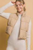 Elle Zip Up Turtleneck Cropped Vest Coat