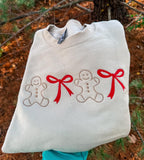 Gingerbread & Bows Embroidered Sweatshirts