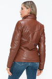 Carson Zip Up Puffer Jacket in Brandy