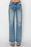 Nicole High Waist Distressed Wide Leg Jeans