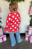 PREORDER - 3 colors: PEACE & POLKA DOT MOCK NECK PULLOVER