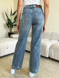 Kamila High Waist Distressed Straight Jeans