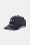 Bow Embroidered Washed Hats