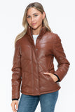 Carson Zip Up Puffer Jacket in Brandy