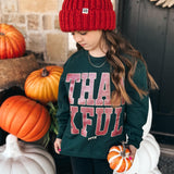 (YOUTH) Thankful Glitter Sweatshirt