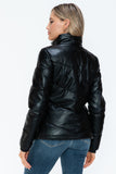 Carson Zip Up Puffer Jacket in Black