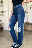 Montana High Rise Rigid Magic Distressed Straight Jeans