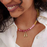 PRE ORDER Rainbow Bubble Initial Necklace