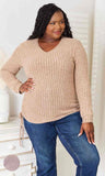 Drawstring Ribbed Long Sleeve Top