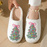Christmas Tree Bow Slippers