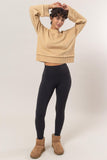 Daniella Dropped Shoulder Ribbed Sweater in Taupe