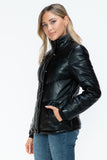 Carson Zip Up Puffer Jacket in Black