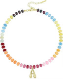 PRE ORDER Rainbow Bubble Initial Necklace