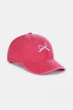 Bow Embroidered Washed Hats