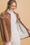 Owen Corduroy Sherpa Lined Jacket in Cocoa