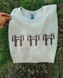 Football Bows Crewneck Embroidered Sweatshirt