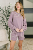 A Little Bit of Comfort Embroidered Top and Bottom Set in Dusty Mauve