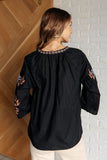 Stacy Embroidered V-Neck Blouse