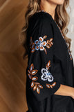 Stacy Embroidered V-Neck Blouse